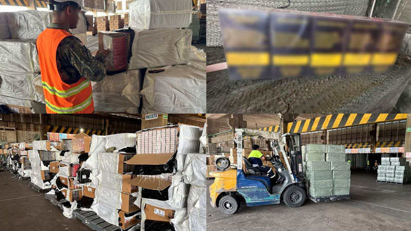 Aseguran más de 8 millones de cigarros "pirata" en aduana de Lázaro Cárdenas; llegaron desde Hong Kong 