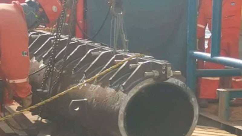Pemex avanza en la reparación del ducto en campo Ek-Balam, concluye elaboración de envolvente e inicia su instalación 