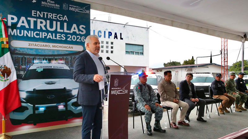 Zitácuaro estrena patrullas Police Interceptor de última generación para reforzar la seguridad: Bedolla 