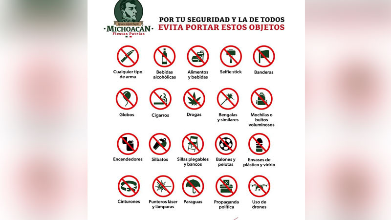 Estos son los objetos que no podrás llevar a las Fiestas Patrias 