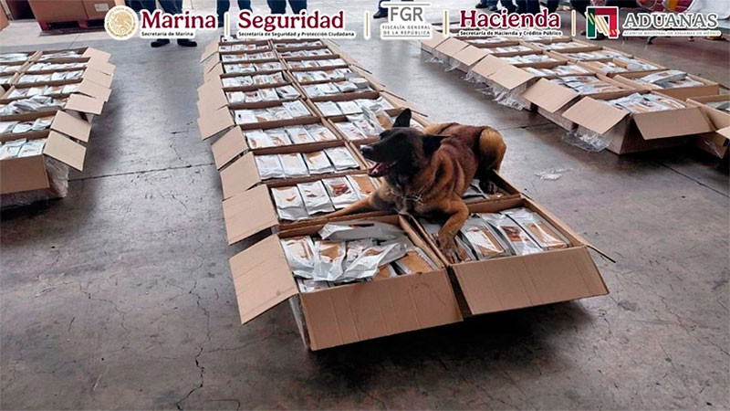 Aduanas y Marina aseguran cargamento de café contaminado con presunta sustancia ilícita en el AICM 