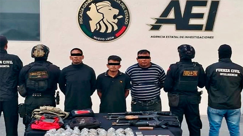 Detienen a tres tras enfrentamiento con Fuerza Civil en General Treviño, Nuevo León 