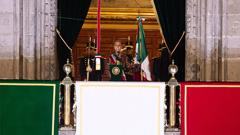 Sheinbaum encabeza su segundo Grito de Independencia ante un Zócalo lleno 