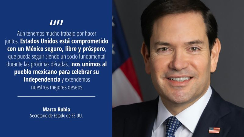 Marco Rubio destaca relación entre México y Estados Unidos por Independencia de México 