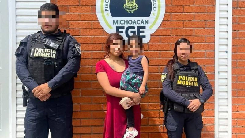 Encuentran con vida en Morelia a joven y su hija, desaparecidas desde agosto 