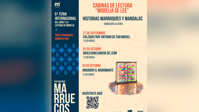 Llegan las historias marroquíes y mandalas a las Cabinas de Lectura de Morelia 