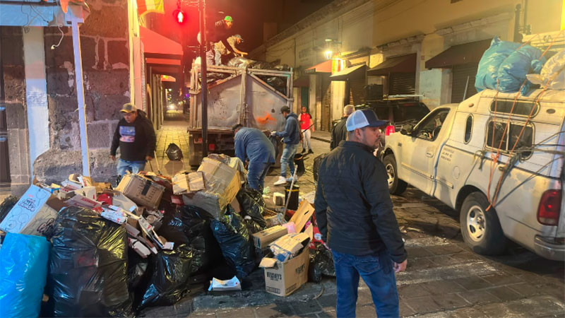 Retira el SLyT más de 70 toneladas de basura tras fiestas patrias en Morelia 