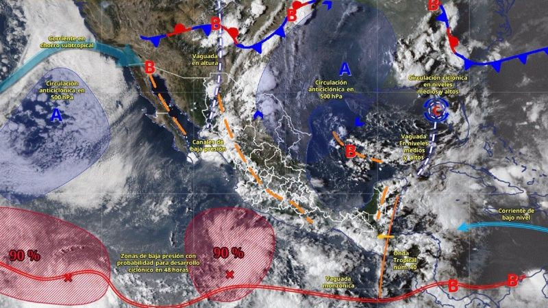 Protección Civil alerta por lluvias intensas y fuertes vientos en gran parte de México 