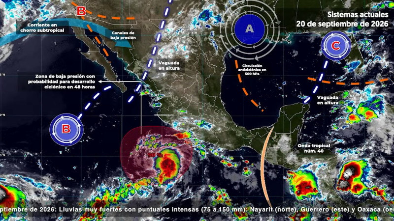 Pronostican posible ciclón en el Pacífico y lluvias intensas 