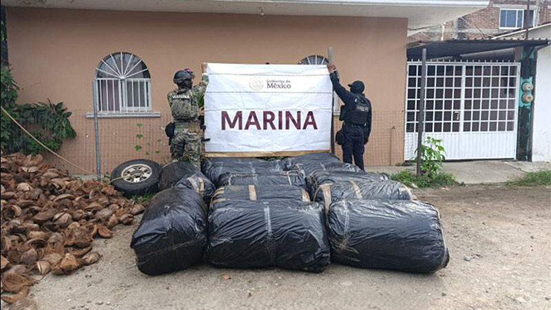 Aseguran cerca de 500 kilos de hierba verde en Lázaro Cárdenas, Michoacán  