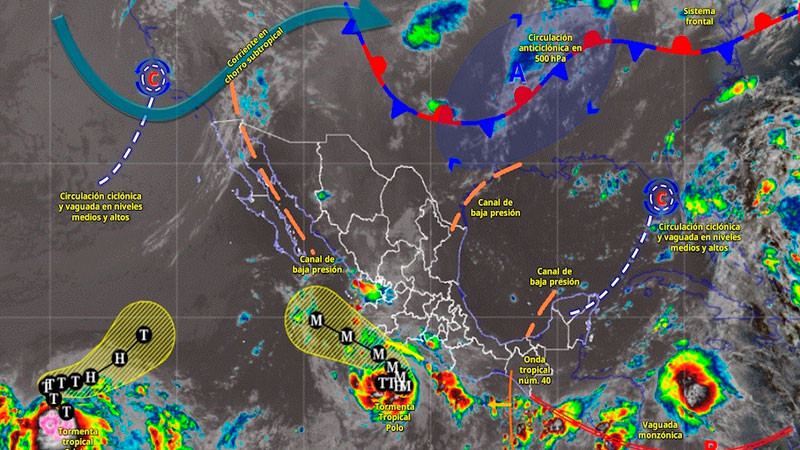 Tormenta tropical 'Polo' provocará lluvias intensas en gran parte del país 