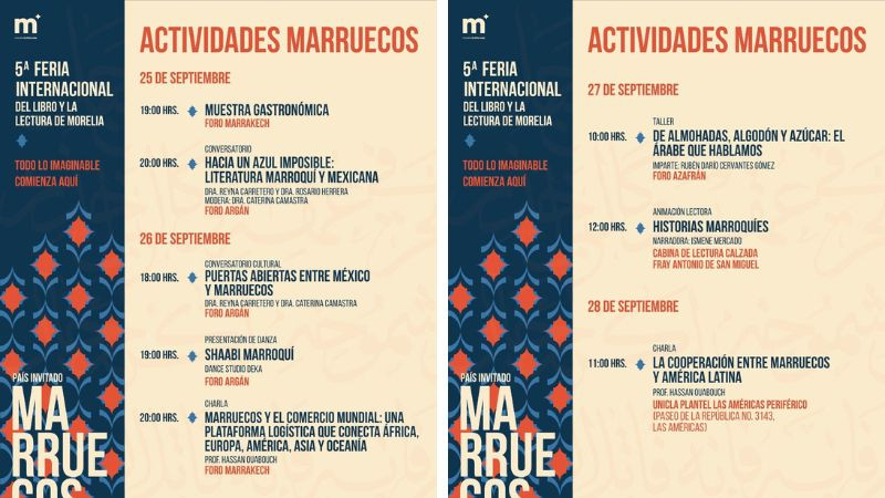 5.ª Feria Internacional del Libro de Morelia celebrará a Marruecos, país invitado de honor, con múltiples actividades 