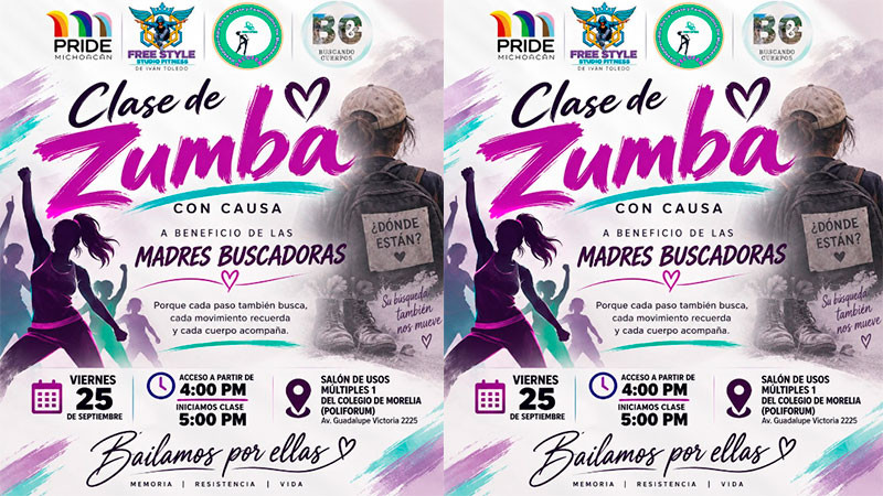 Prepara Free Style Studio Fitness mega clase de zumba con causa para celebrar aniversario en Morelia 