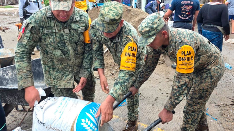 Ejército activa el Plan DN-III en Lázaro Cárdenas ante afectaciones del huracán 'Polo' 