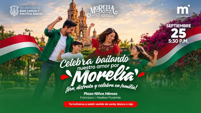 Invita Secretaría de Bien Común a celebrar bailando el amor por Morelia 