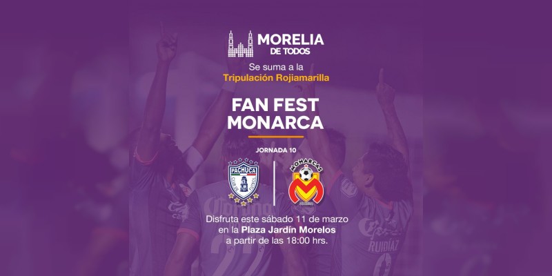 Ayuntamiento y Monarcas colocarán pantalla gigante en Plaza Jardín Morelos para partido del próximo sábado 