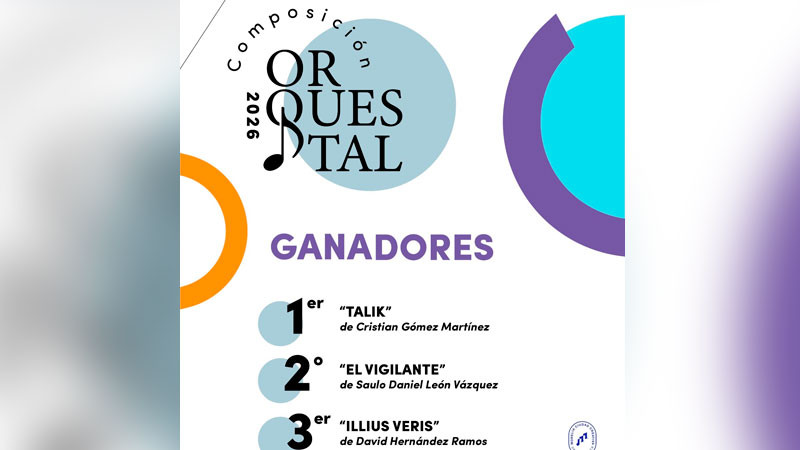 Secretaría de Cultura  de Morelia da a conocer pieza ganadora del Concurso de Composición Orquestal 2026 