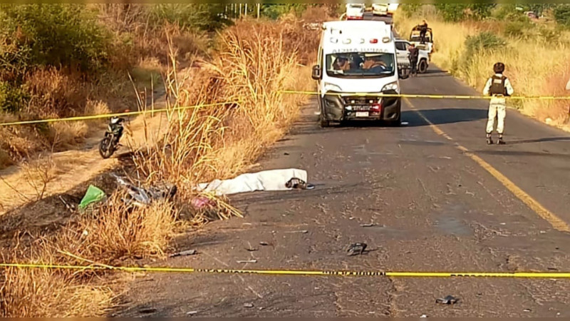 Muere motociclista tras accidentarse en Buenavista, Michoacán 