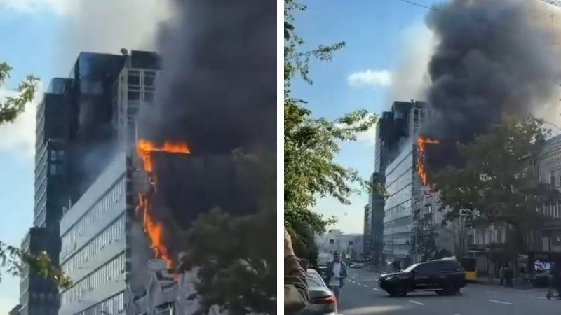 Ataque ruso con dron deja siete heridos y daños en una clínica de Kiev 