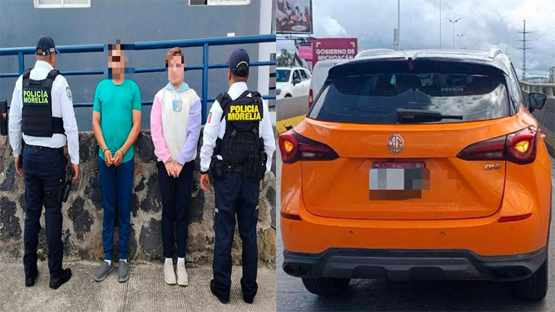 Policía Morelia detiene a dos en posesión de una camioneta robada 