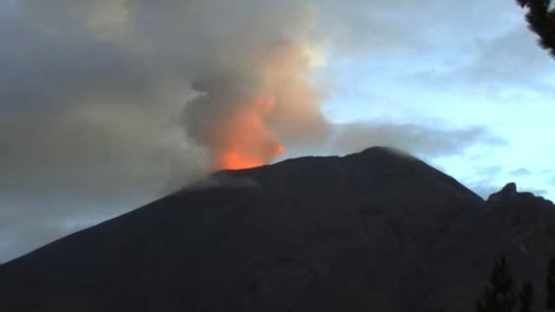 Popocatépetl registra ligera explosión y columna de ceniza de más de un kilómetro 