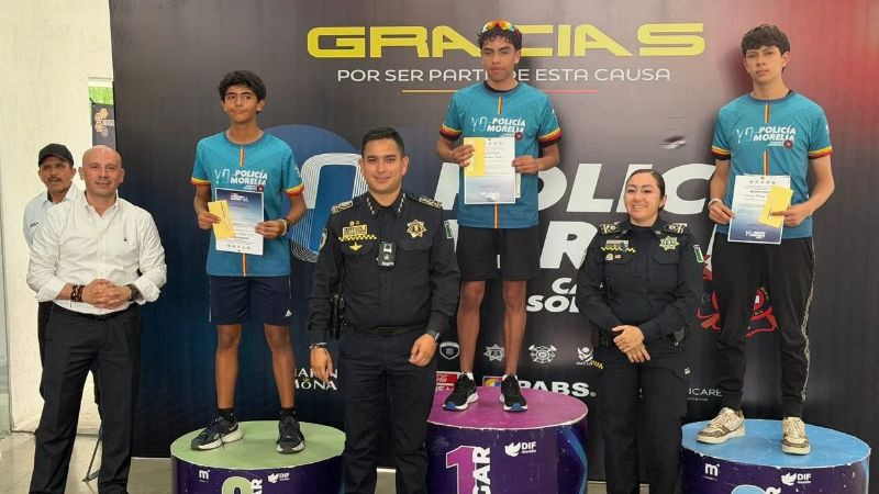 ¡Éxito total! Policía Morelia premia a ganadores de histórica carrera con causa 