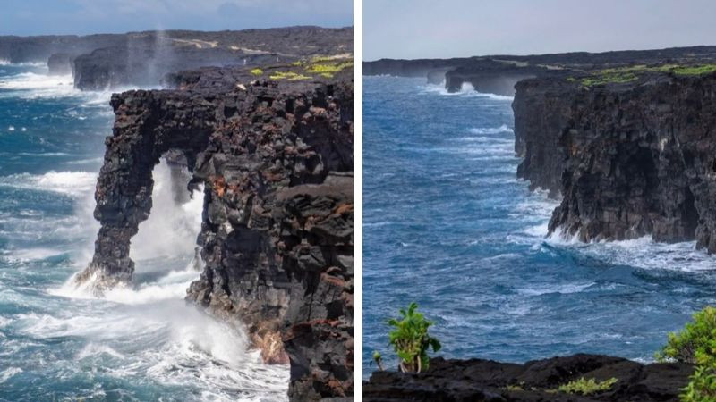 Colapsa el arco marino Hōlei tras más de 500 años en la costa de Hawái 