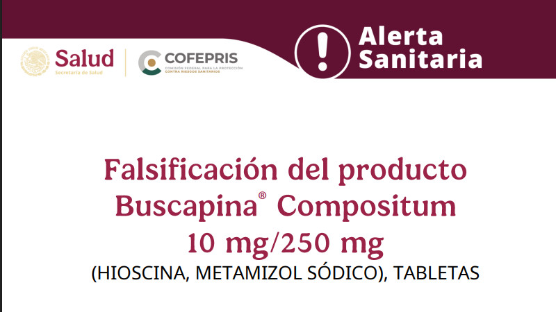 Alerta COFEPRIS sobre la falsificación de Buscapina Compositum 