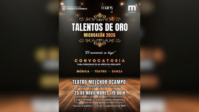 Sefeco invita a participar en ‘Talentos de Oro Michoacán 2026’  