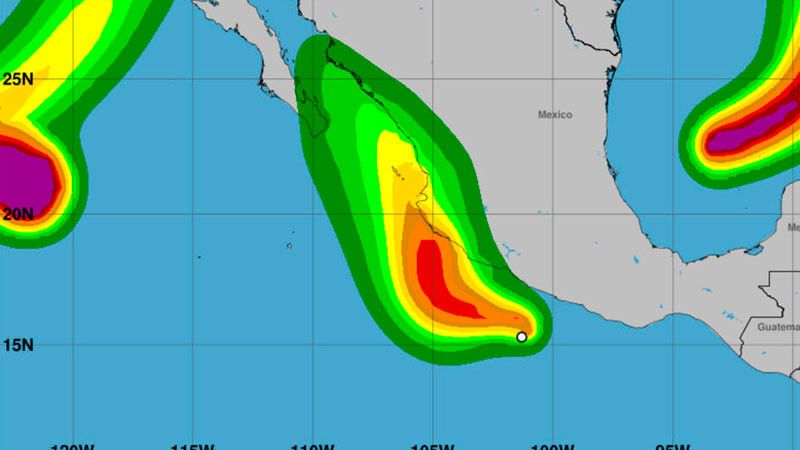 Tormenta 'Simón' podría alcanzar categoría 4 en el Pacífico mexicano 