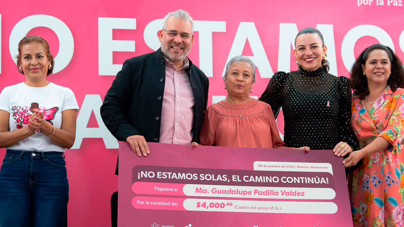 Entrega Bedolla mil 640 apoyos a mujeres con cáncer; destaca 95% de esperanza de vida en Michoacán 