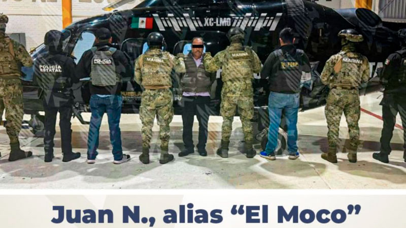Cae "El Moco", presunto líder criminal de Puebla relacionado con delitos federales; fue candidato de Fuerza por México 