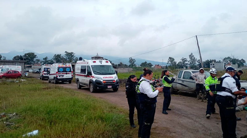 Atiende CRUM a lesionados tras colapso de cimbra en construcción en Morelia 