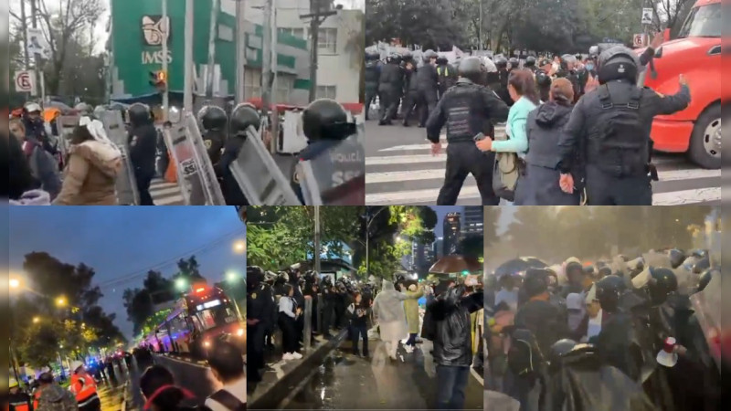 Con la fuerza pública disuelven bloqueos del sector salud en CDMX: granaderos y represión contra personal que exige insumos médicos y mejor salario 