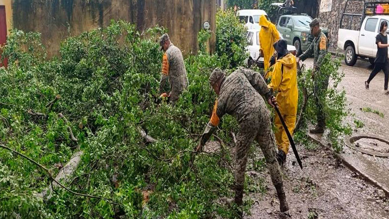 Activan Plan DN-III en Michoacán ante paso de 'Simon'; despliegan más de mil 800 militares 