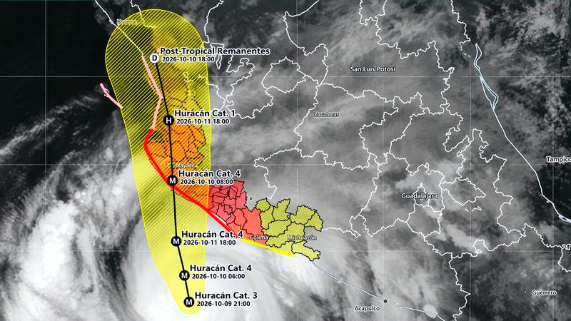 Huracán 'Simon' ocasionará lluvias muy fuertes en varias regiones del país 