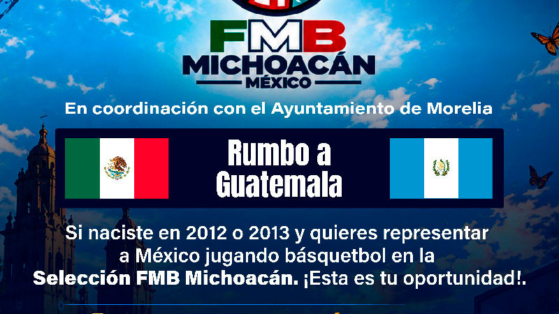 Gobierno de Morelia apoyará la selección de jóvenes basquetbolistas que competirán en Guatemala 