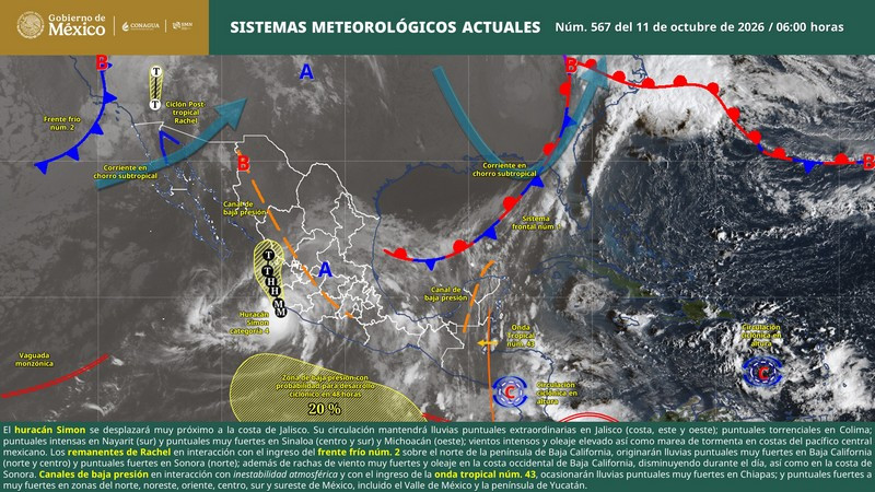 Se prevén lluvias puntuales extraordinarias en Jalisco 