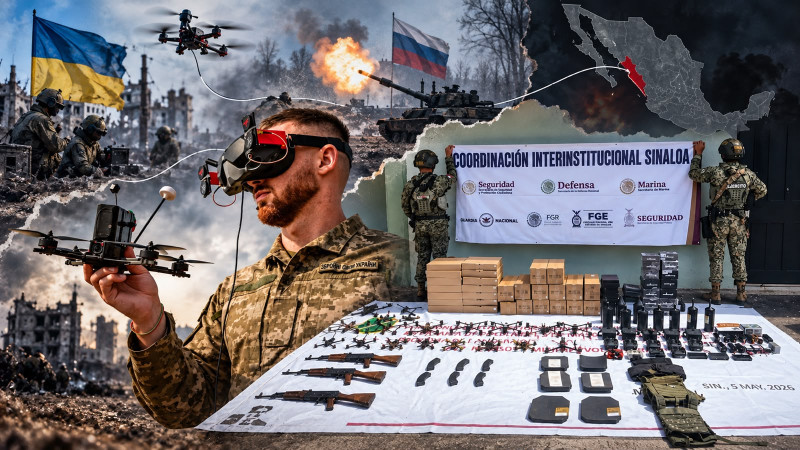 Sinaloa entra en la era de los drones de guerra: desde Rusia y Ucrania, la tecnología llega a manos de los cárteles; Ejército decomisa 15 aeronaves FPV con fibra óptica 