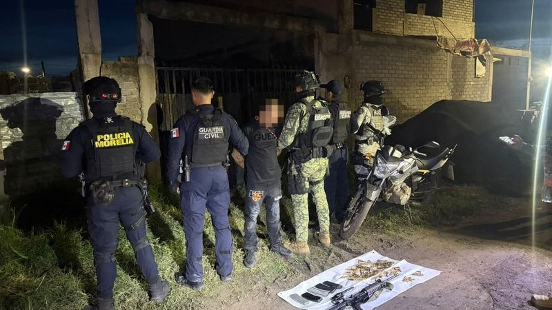 SSP detiene a hombre armado tras reporte de disparos en la vía pública en Morelia 