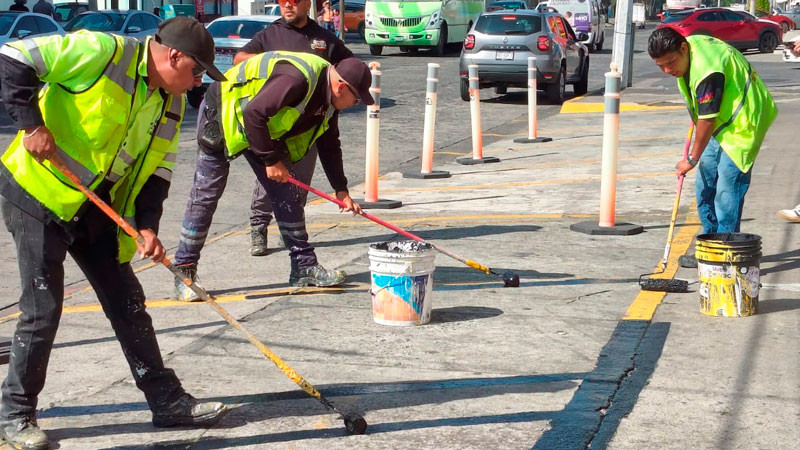 Gobierno de Morelia cumple labores de orden y balizamiento en la avenida Lázaro Cárdenas 