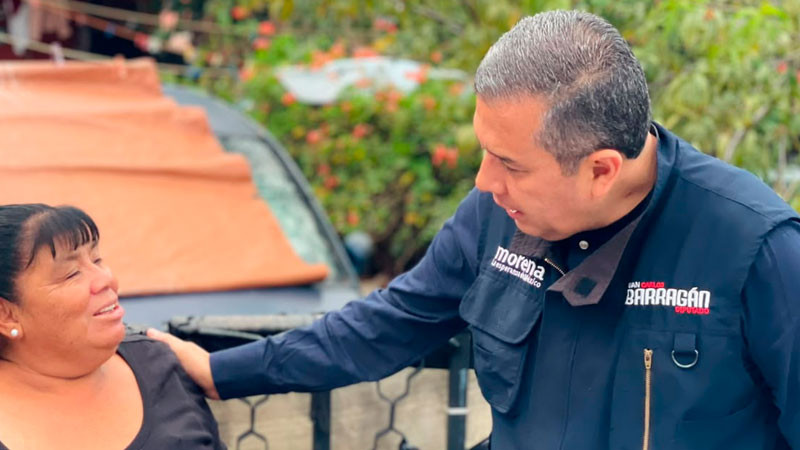 Casa por casa y mano a mano Barragán trabaja por la  transformación de Morelia 