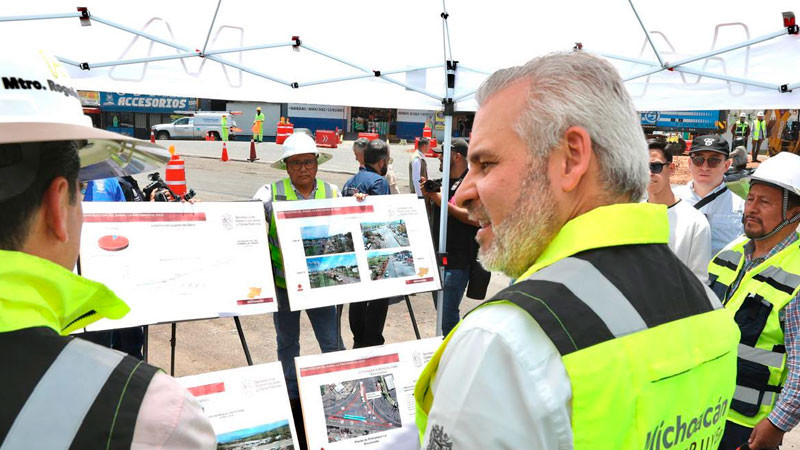 Construcción del distribuidor La Rinconada en Zamora, con 15 % de avance: Bedolla 