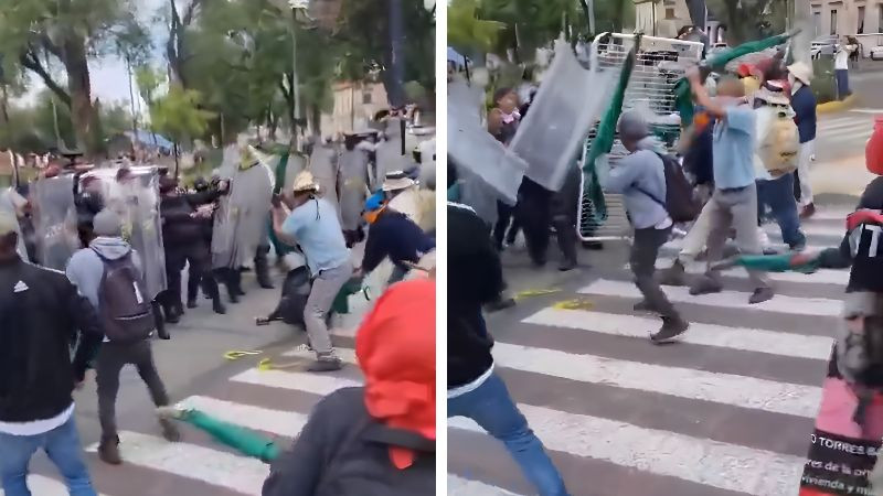 FNLS agreden a seis policías durante movilización en Morelia 