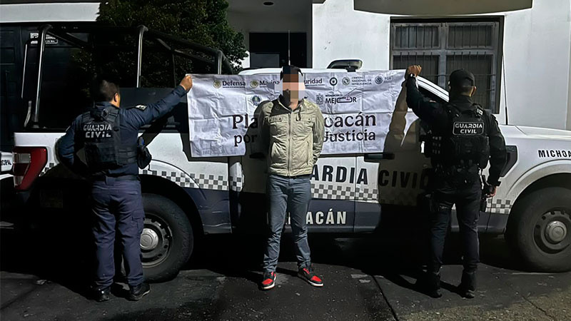 Captura la GC a hombre armado en Tancítaro, Michoacán 