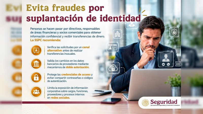 Alerta corporativa: SSPC advierte sobre criminales que fingen ser directivos y proveedores 