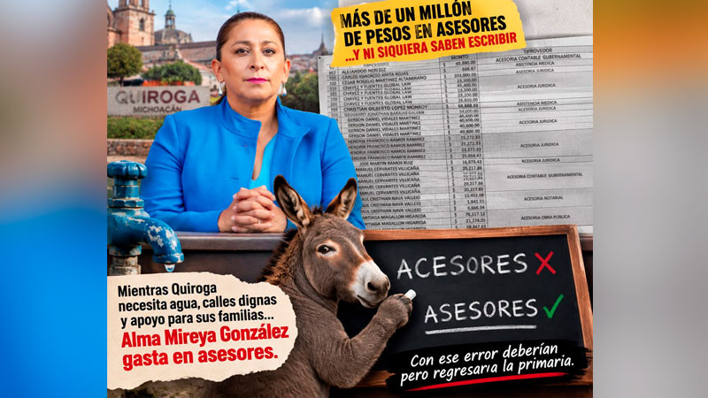 Más de un millón de pesos en asesores y ni siquiera saben escribir: el gobierno deficiente de Alma Mireya González en Quiroga 