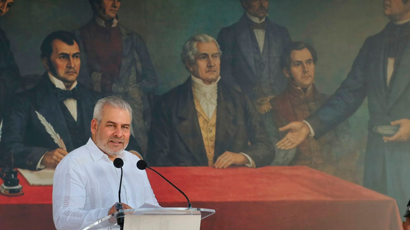 Preside Bedolla el 212 Aniversario del Decreto de la Constitución de Apatzingán; llama a defender la soberanía nacional 