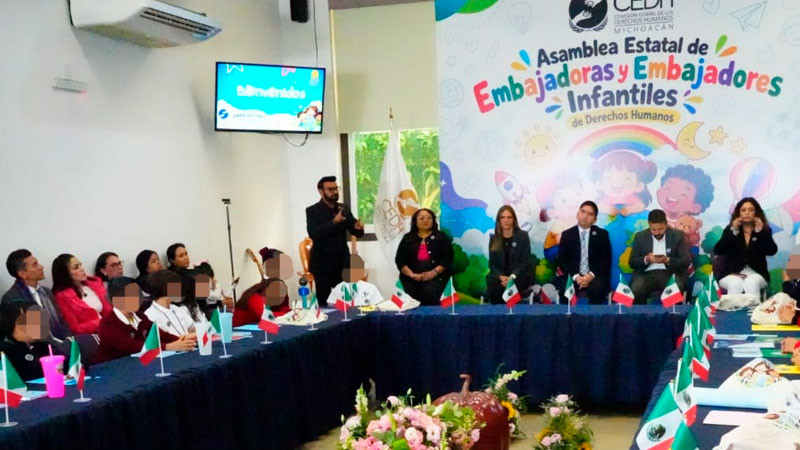 CEDH Michoacán impulsa la participación de la niñez en Asamblea de Embajadoras y Embajadores Infantiles 