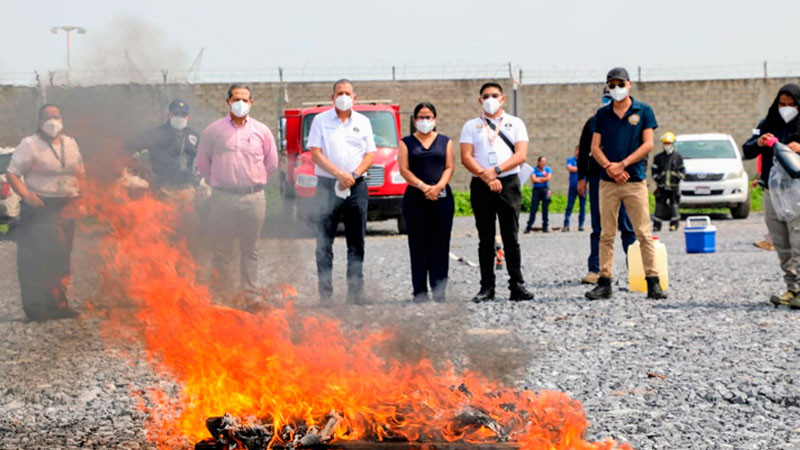 En LC, Michoacán la FGE realiza destrucción de narcóticos 